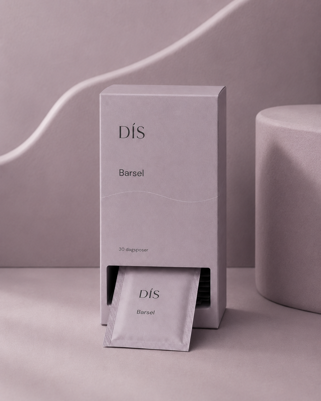 Dís Barsel – lavendel-taupe boks med dagsposer